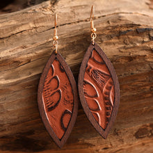 Load image into Gallery viewer, Geometrical Shape Wooden Dangle Earrings
