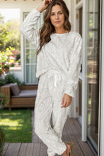 Load image into Gallery viewer, Round Neck Long Sleeve Top and Pants Lounge Set
