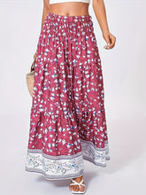 Load image into Gallery viewer, Full Size Tiered Printed Elastic Waist Skirt
