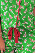 Load image into Gallery viewer, Candy Cane Collared Neck Top and Shorts Lounge Set

