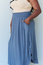 Load image into Gallery viewer, Doublju Comfort Princess Full Size High Waist Scoop Hem Maxi Skirt in Charcoal
