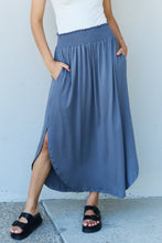 Load image into Gallery viewer, Doublju Comfort Princess Full Size High Waist Scoop Hem Maxi Skirt in Charcoal
