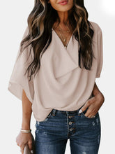 Load image into Gallery viewer, Full Size Cowl Neck Three-Quarter Sleeve Blouse
