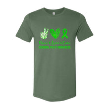 Load image into Gallery viewer, Peace, Love &amp; Cure (Cerebral Palsy Awareness) Unisex Jersey Tee
