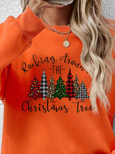 Load image into Gallery viewer, Christmas Tree Graphic Round Neck Sweatshirt
