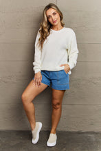 Load image into Gallery viewer, Zenana Cozy Season High Low Waffle Sweater Pullover in Ivory
