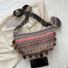 Load image into Gallery viewer, Printed Tassel Detail Crossbody Bag with Small Purse
