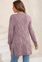 Load image into Gallery viewer, Cable-Knit Dropped Shoulder Cardigan

