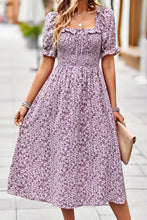 Load image into Gallery viewer, Floral Ruffled Square Neck Dress with Pockets
