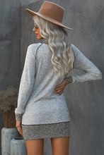 Load image into Gallery viewer, Contrasted Stitching Long Sleeve Top
