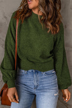 Load image into Gallery viewer, Ribbed Trim Balloon Sleeve Sweater
