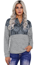 Load image into Gallery viewer, Retro Floral Contrast Panel Hoodie
