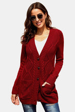 Load image into Gallery viewer, Button Pocket Cable Knit Cardigan
