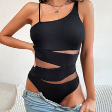 Load image into Gallery viewer, Ribbed Asymmetrical Sleeveless Bodysuit
