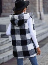 Load image into Gallery viewer, Plaid Hooded Vest with Pockets
