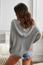 Load image into Gallery viewer, Zip-Up Distressed Hooded Cardigan
