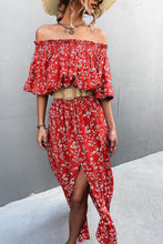 Load image into Gallery viewer, Floral Off-Shoulder Front Split Dress
