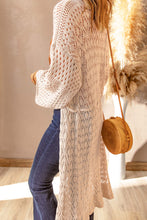 Load image into Gallery viewer, Dropped Shoulder Long Sleeve Crochet Duster Cardigan
