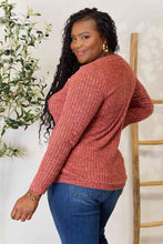 Load image into Gallery viewer, Double Take Ribbed V-Neck Long Sleeve T-Shirt
