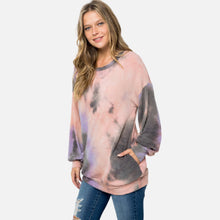 Load image into Gallery viewer, Tie Dye Long Sleeve Round Neck Top
