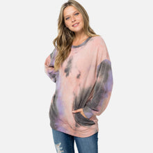 Load image into Gallery viewer, Tie Dye Long Sleeve Round Neck Top
