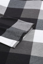 Load image into Gallery viewer, Plaid Split V-Neck Roll-Tab Top
