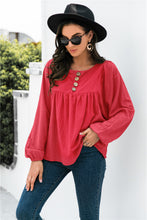 Load image into Gallery viewer, Button Up Balloon Sleeve Blouse
