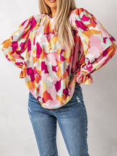 Load image into Gallery viewer, Printed Flounce Sleeve Buttoned Blouse
