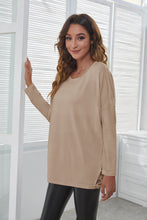 Load image into Gallery viewer, Side Lace Drop Shoulder Long Sleeve T-Shirt
