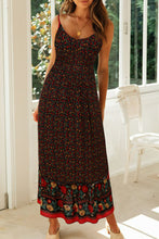Load image into Gallery viewer, Bohemian Spaghetti Strap Frill Trim Maxi Dress
