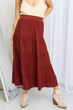 Load image into Gallery viewer, Zenana Full Size Wide Waistband Tiered Midi Skirt
