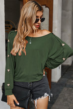 Load image into Gallery viewer, One Shoulder Button Long Sleeve Top
