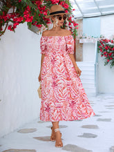 Load image into Gallery viewer, Floral Smocked Flounce Sleeve Midi Dress
