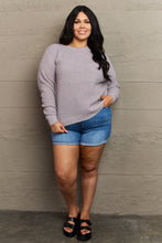 Load image into Gallery viewer, Zenana Breezy Days Plus Size High Low Waffle Knit Sweater
