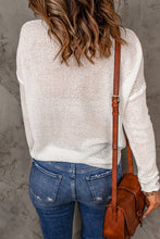 Load image into Gallery viewer, Dropped Shoulder Ribbed Trim Knit Top
