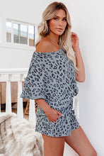 Load image into Gallery viewer, Leopard Print Rolled Sleeve Short Lounge Set
