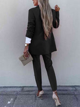 Load image into Gallery viewer, Lapel Collar Long Sleeve Blazer and Pants Set
