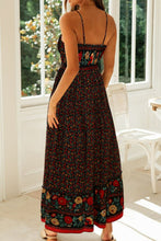 Load image into Gallery viewer, Bohemian Spaghetti Strap Frill Trim Maxi Dress
