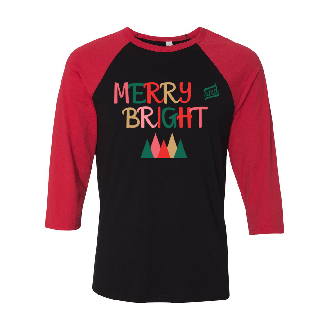 Merry & Bright Unisex Raglan T-Shirt