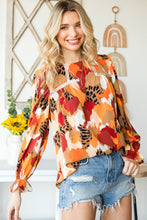 Load image into Gallery viewer, Printed Flounce Sleeve Buttoned Blouse
