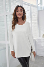 Load image into Gallery viewer, Side Lace Drop Shoulder Long Sleeve T-Shirt
