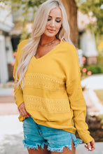 Load image into Gallery viewer, Ribbed Lace Trim V-Neck Top

