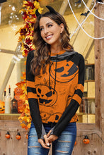 Load image into Gallery viewer, Halloween Pumpkin Print Double Hoods Sweatshirt
