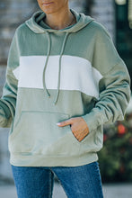 Load image into Gallery viewer, Two-Tone Dropped Shoulder Drawstring Hoodie

