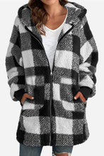 Load image into Gallery viewer, Double Take Full Size Plaid Long Sleeve Hooded Coat
