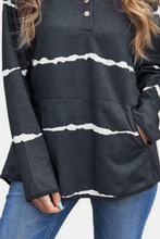 Load image into Gallery viewer, Striped Quarter Snap Hoodie
