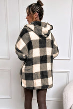 Load image into Gallery viewer, Double Take Full Size Plaid Long Sleeve Hooded Coat
