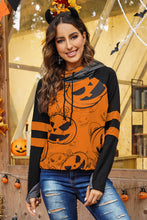 Load image into Gallery viewer, Halloween Pumpkin Print Double Hoods Sweatshirt
