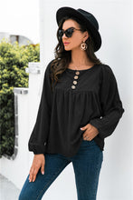 Load image into Gallery viewer, Button Up Balloon Sleeve Blouse
