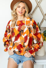 Load image into Gallery viewer, Printed Flounce Sleeve Buttoned Blouse
